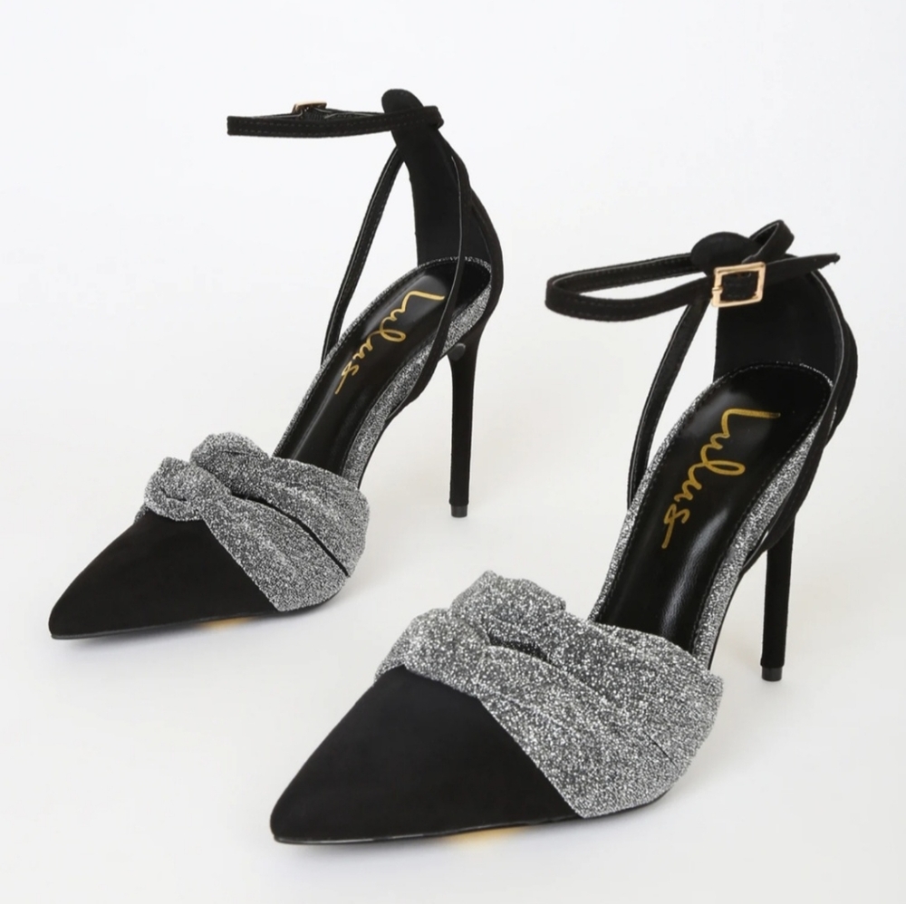 NWT Lulu's Santina Pointed-Toe Ankle Strap Stilettos in Women's 9
